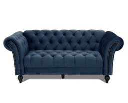 Home Detail Mayfair Velvet Fabric 3 Seater Sofa, Midnight Blue - thumbnail 2