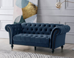 Home Detail Mayfair Velvet Fabric 3 Seater Sofa, Midnight Blue