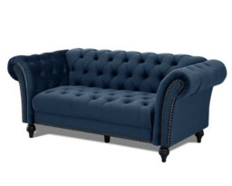 Home Detail Mayfair Velvet Fabric 3 Seater Sofa, Midnight Blue - thumbnail 6