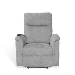 Grey Electric Lift Recliner Chair Chenille Fabric Handset Control Riser Function - thumbnail 2