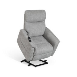 Grey Electric Lift Recliner Chair Chenille Fabric Handset Control Riser Function - thumbnail 4