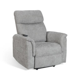 Grey Electric Lift Recliner Chair Chenille Fabric Handset Control Riser Function - thumbnail 6