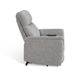 Grey Electric Lift Recliner Chair Chenille Fabric Handset Control Riser Function - thumbnail 5