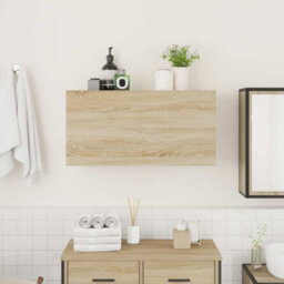 Walplus Bathroom Wall Cabinet Sonoma Oak 80X25X40 Cm Engineered Wood - thumbnail 3