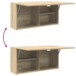 Walplus Bathroom Wall Cabinet Sonoma Oak 80X25X40 Cm Engineered Wood - thumbnail 9