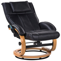 Beliani Massage Chair Majestic With Footstool Faux Leather Black - thumbnail 5