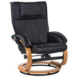 Beliani Massage Chair Majestic With Footstool Faux Leather Black - thumbnail 4