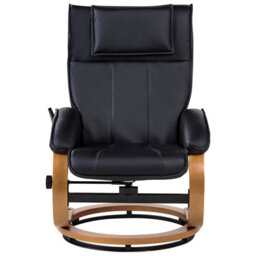 Beliani Massage Chair Majestic With Footstool Faux Leather Black - thumbnail 6
