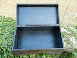 Pirate Chest Treasure Chest Wooden Storage Box - Large In Black - thumbnail 2