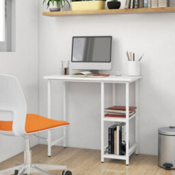 Berkfield Computer Desk White 80X40X72 Cm Mdf And Metal
