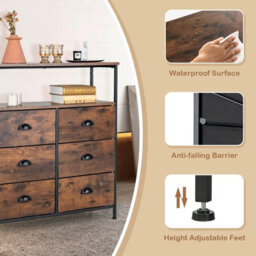 Gainoom 6 Drawers Dresser Organizer 2-Tier Fabric Storage Organizer Chest Of Drawers - thumbnail 8