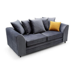 Abakus Direct Chicago Velvet 3 Seater Sofa In Dark Grey - thumbnail 4