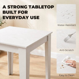 Dining Table For 4, 80L X 80W X 75Hcm, White - thumbnail 6