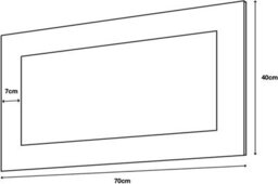 Furneo Framed Mirror 70X40Cm Grey Modern Living Dining Room Hallway Bedroom Furniture - thumbnail 2