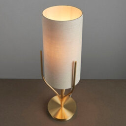 Luminosa Lighting Luminosa Fraser Base & Shade Table Lamp Satin Brass Plate, Natural Linen Mix Fabric - thumbnail 3