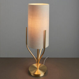 Luminosa Lighting Luminosa Fraser Base & Shade Table Lamp Satin Brass Plate, Natural Linen Mix Fabric - thumbnail 4