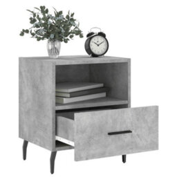 Berkfield Modern Bedside Cabinets 2 Pcs Concrete Grey 40X35X47.5 Cm Engineered Wood - thumbnail 3