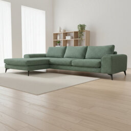 Abakus Direct Venice Chenille Corner Sofa In Rifle Green Left Facing With Deep Seats And Extra-Wide Padded Arms - thumbnail 7