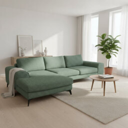 Abakus Direct Venice Chenille Corner Sofa In Rifle Green Left Facing With Deep Seats And Extra-Wide Padded Arms - thumbnail 2