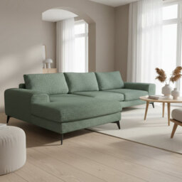 Abakus Direct Venice Chenille Corner Sofa In Rifle Green Left Facing With Deep Seats And Extra-Wide Padded Arms - thumbnail 5