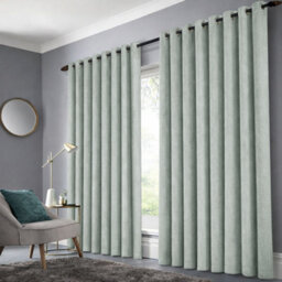 Bedlooms Sage Green Linen Curtain 100% Blackout Thermal Insulated Eyelet Curtain (Pair) 90 X 90 Inches With Tie Back Two - thumbnail 2