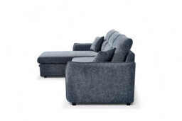 Corner Sofa Bed With Storage In Pale Blue Chenille Fabric 1C2 Sofabed - thumbnail 7