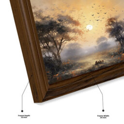 "AK Frames 20X10"" Classic Walnut Modern Picture Frame - Poster Frame For Photos, Prints And Wall Art - Elegant Home Decor" - thumbnail 7