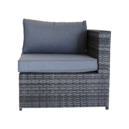 Charles Bentley L-Shaped 3 Seater Outdoor Rattan Furniture Lounge Set Grey - thumbnail 8