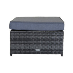 Charles Bentley L-Shaped 3 Seater Outdoor Rattan Furniture Lounge Set Grey - thumbnail 9