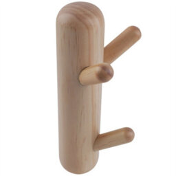 Keypak Wall Mounted Totem Coat Rack - 3 Hook Scandi Branch Hanger - Wooden Hook Rail For Towels, Hats & Bags In Hallway, Bedroom - thumbnail 2