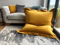 Beautiful Beanbags Xl Beautiful Velvet Beanbags Multi Position Bean Bag Plush Beanbag Ready Filled - Blue - thumbnail 4
