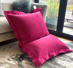 Beautiful Beanbags Xl Beautiful Velvet Beanbags Multi Position Bean Bag Plush Beanbag Ready Filled - Blue - thumbnail 3
