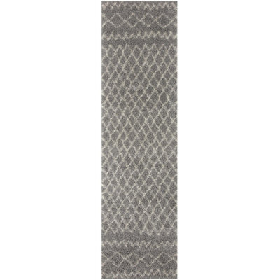 The Rugs Moroccan Shaggy Rugs And Runners Soft Fluffy Tribal Design High Pile Grey And Ivory Living Room Kitchen Hallway 910 - image 1