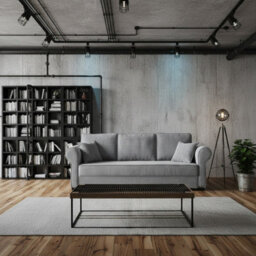 Olimpia Corduroy Sofa Bed With Storage Dl Pull Out Sleeping Function Freestanding Back 234X92X92Cm Grey - thumbnail 2