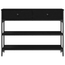 Walplus Console Table With Drawer With Shelf Black Oak 100 X 25 X 75 Cm - thumbnail 6