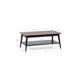 Julian Bowen Findlay Coffee Table With Shelf - Walnut & Black - thumbnail 4