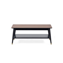 Julian Bowen Findlay Coffee Table With Shelf - Walnut & Black - thumbnail 3