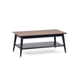 Julian Bowen Findlay Coffee Table With Shelf - Walnut & Black - thumbnail 2