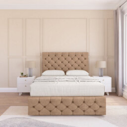 "Sloomy 3Ft Watson Divan Bed Base Sand Naples ,2 Drawers, 12"" Footboard & 26"" Struts Headboard - Single" - thumbnail 2