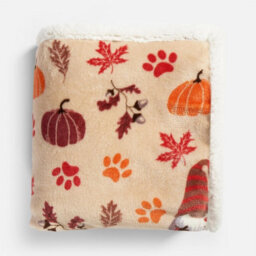 OHS Paw Print Sherpa Fleece Dog Blanket Washable Fluffy Reverse Cats Throw - thumbnail 2