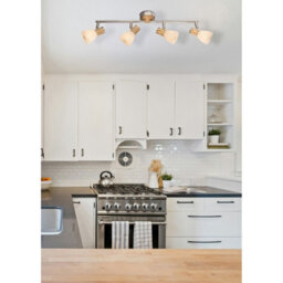 Luminosa Lighting Luminosa Gylfi Ceiling Spotlight Bar Nickel Matt Opal Glass Shade 4X E14 - thumbnail 3