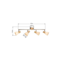 Luminosa Lighting Luminosa Gylfi Ceiling Spotlight Bar Nickel Matt Opal Glass Shade 4X E14 - thumbnail 4