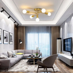 Pheashine Elegant 5-Light Gold Ceiling Chandelier With E27 Bulbs For Living Room Or Kitchen(Includes Light Bulb) - thumbnail 6