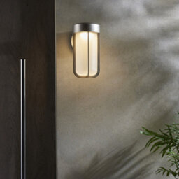 Luminosa Lighting Luminosa Benevento Outdoor Integrated Led Wall Lamp Brushed Silver Finish & Frosted Glass Ip44 - thumbnail 3