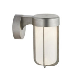 Luminosa Lighting Luminosa Benevento Outdoor Integrated Led Wall Lamp Brushed Silver Finish & Frosted Glass Ip44
