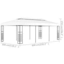 Berkfield Strong Gazebo Marquee 6X3 M White - thumbnail 6