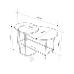 Decortie Modern Cuddle Coffee Tables Oak, Ash Green 2 Piece Nested Table Round W Wheels And Oval Shape Table Metal Legs Office - thumbnail 3