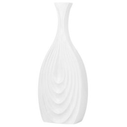 Beliani Porcelain Table Vase - Carved White Ceramic, 39 Cm - thumbnail 3