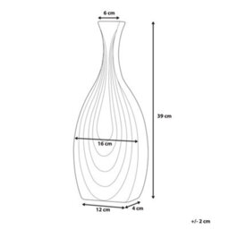 Beliani Porcelain Table Vase - Carved White Ceramic, 39 Cm - thumbnail 4