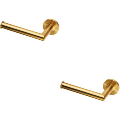 2X Mitred Bathroom Toilet Roll Holder On Rose Concealed Fix Satin Pvd - image 1